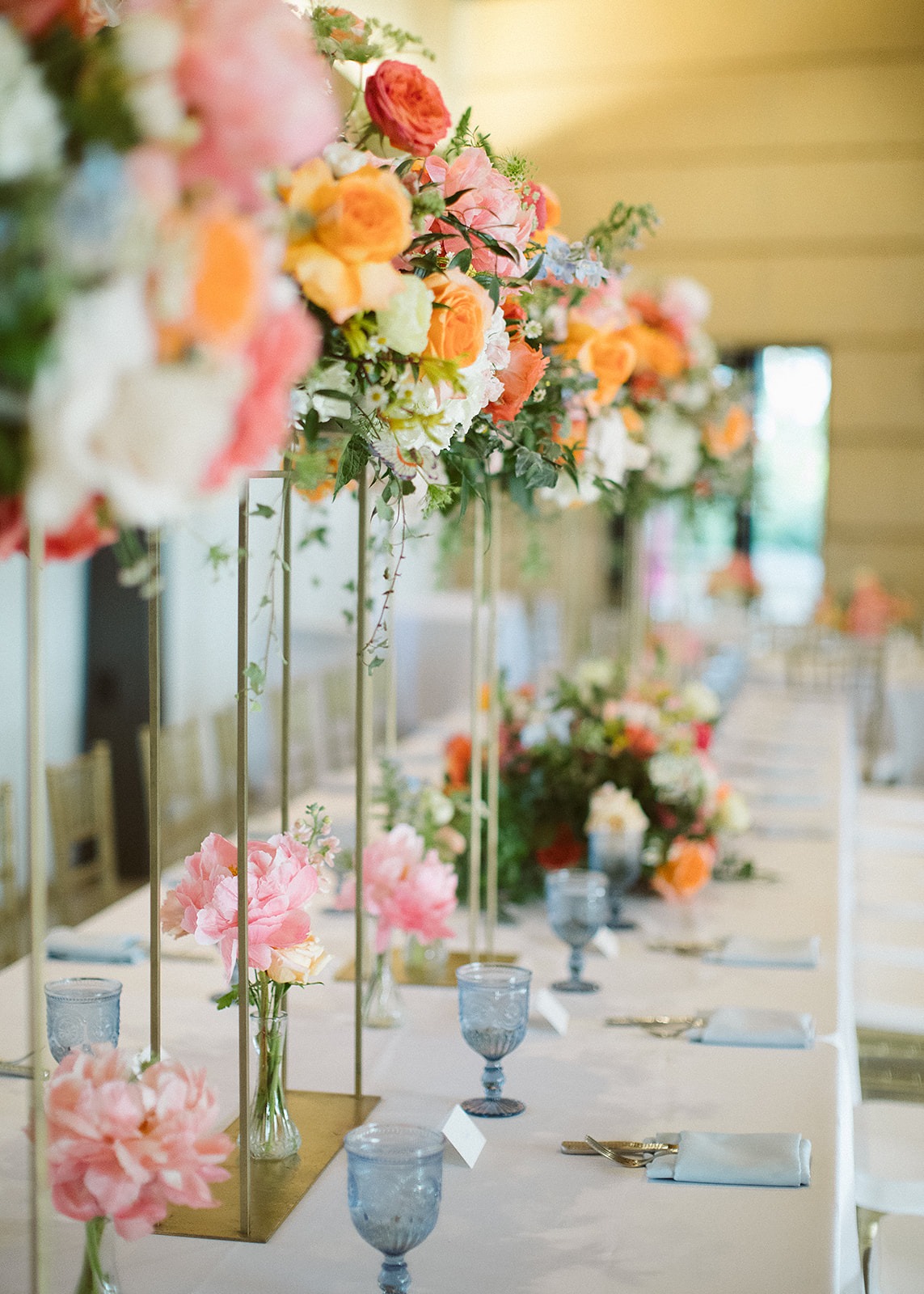 Elegant floral wedding reception decor